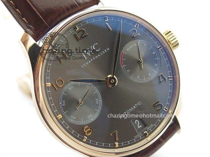 MIROTIME 0204 Unisex Portuguese Real PR RG IW500702 ZF 1:1 Best Edition On Brown Leather Strap A52010 V 7303